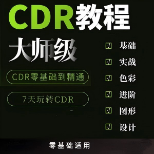 cdr教程视频Coreldraw自学平面设计广告排版零基础入门学习课程-淘宝虚拟馆