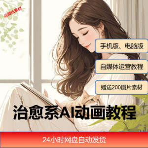 治愈系AI插画动画视频制作教程课程素材自媒体运营小白学习必备-淘宝虚拟馆