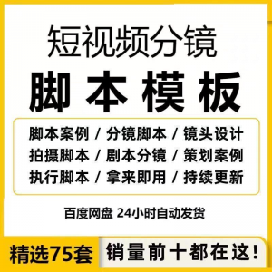 短视频拍摄脚本分镜头表模板抖音计划表剧本拉片宣传片策划表格-淘宝虚拟馆