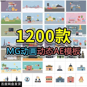MG动画AE模板源文件脚本卡通动态视频制作扁平化场景动画包素材-淘宝虚拟馆