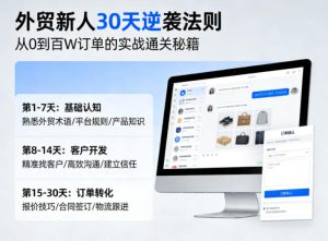 外贸新人30天逆袭法则,教你从0到百W订单的实战通关秘籍-淘宝虚拟馆