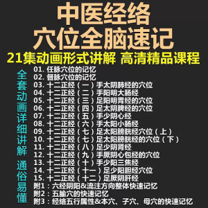中医经络穴位全脑速记视频教学快速记忆动画形象加深记忆课程教程-淘宝虚拟馆