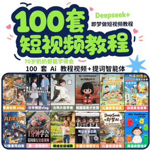 DeepSeek短视频制作教程提示词即梦AI可灵动画剪映豆包动画教程3d-淘宝虚拟馆