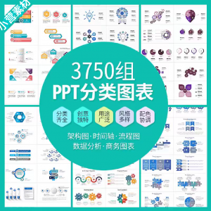 PPT分类图表数据分析商务会议架构流程图标商业统计矢量模板素材-淘宝虚拟馆