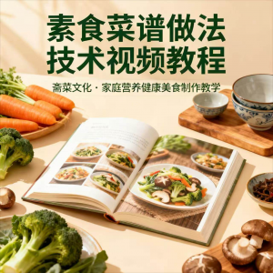 素食菜谱制作技术视频教程家庭营养健康美食教学设计素材-淘宝虚拟馆