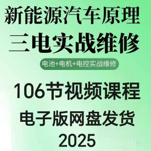 2025年汽车新能源汽车三电实战维修汽修视频课程106节网盘素材-淘宝虚拟馆
