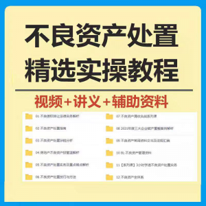 不良资产处置实操教程 不良资产视频 不良资产尽职调查资料-淘宝虚拟馆