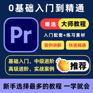 PR教程零基础入门学习premiere pro教学视频剪辑软件课程练习素材-淘宝虚拟馆