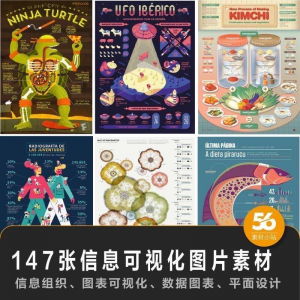 147张信息可视化数据图表平面创意设计样式信息组织效果图片素材-淘宝虚拟馆
