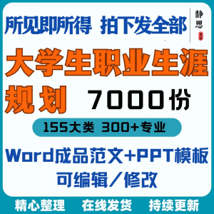 新款大学生职业生涯规划书成长就业赛道学业规划word成品范文ppt-淘宝虚拟馆
