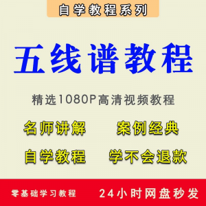 五线谱视频教程教学培训课程在线自学儿童零基础从入门到精通教程-淘宝虚拟馆