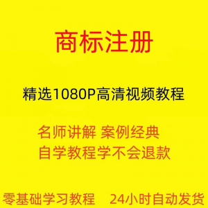 商标注册自己注册视频教程全套从入门到精通技巧培训学习在线课程-淘宝虚拟馆