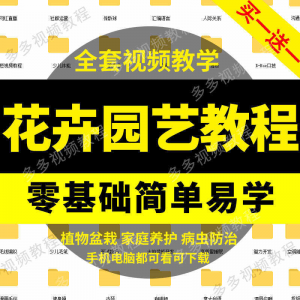 花卉园艺家庭养花盆栽苗圃栽培常识自学视频教程素材资料全套课程-淘宝虚拟馆