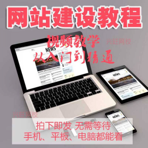 零基础快速网站建设教程 建站教学网站制作视频搭建网页设计课程-淘宝虚拟馆