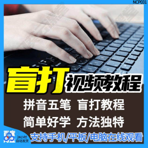 盲打不看键盘打字视频教学网课指法纠正零基础普通键盘私教版资料-淘宝虚拟馆